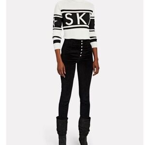 Veronica Beard Debbie Skinny Velvet Black Pants